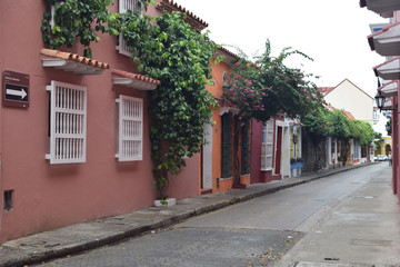 Fototapeta na wymiar houses in the historic center of cartagena