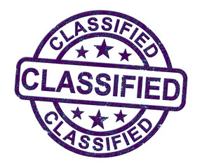 Classified stamp icon for restricted or confidential access - 3d illustration
