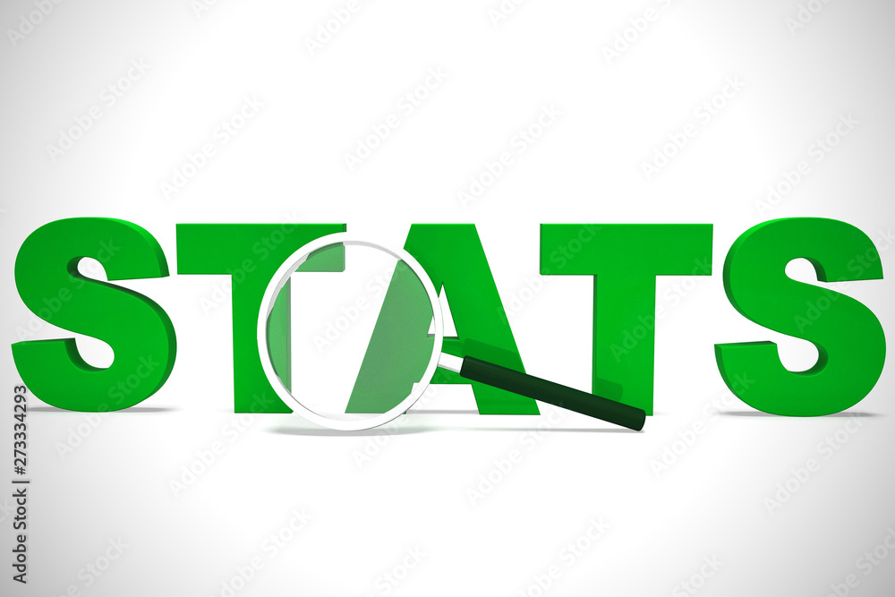 Poster stats concept icon mean statistics and numeric figures - 3d illustration