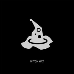 white witch hat vector icon on black background. modern flat witch hat from magic concept vector sign symbol can be use for web, mobile and logo.