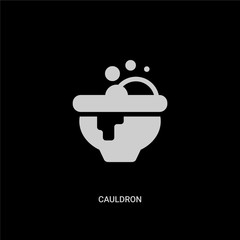 white cauldron vector icon on black background. modern flat cauldron from magic concept vector sign symbol can be use for web, mobile and logo.