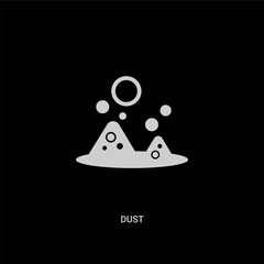 white dust vector icon on black background. modern flat dust from magic concept vector sign symbol can be use for web, mobile and logo.