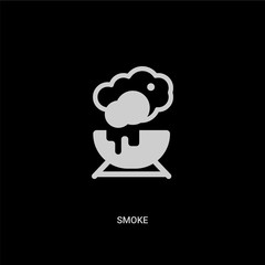 white smoke vector icon on black background. modern flat smoke from magic concept vector sign symbol can be use for web, mobile and logo.