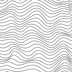 Line art liquid background. Wave monochrome background. Simple linear halftone texture