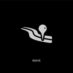white route vector icon on black background. modern flat route from maps and locations concept vector sign symbol can be use for web, mobile and logo.