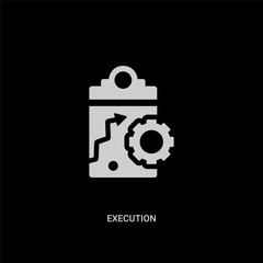 white execution vector icon on black background. modern flat execution from marketing concept vector sign symbol can be use for web, mobile and logo.