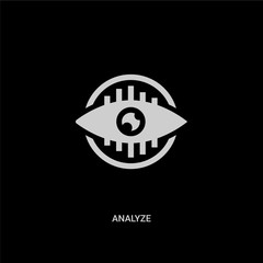white analyze vector icon on black background. modern flat analyze from marketing concept vector sign symbol can be use for web, mobile and logo.