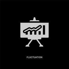 white fluctuation vector icon on black background. modern flat fluctuation from marketing concept vector sign symbol can be use for web, mobile and logo.