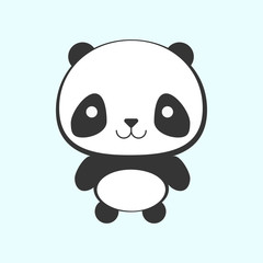 Fototapeta premium Cute panda cartoon. New trendy style panda graphic cartoon vector illustration