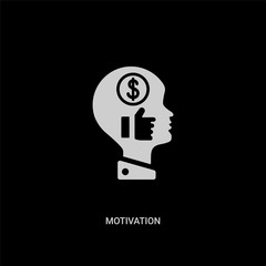 white motivation vector icon on black background. modern flat motivation from marketing concept vector sign symbol can be use for web, mobile and logo.