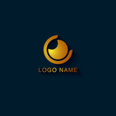 Abstract logo design with the shape concept of eye shaped camera lens