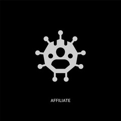 white affiliate vector icon on black background. modern flat affiliate from marketing concept vector sign symbol can be use for web, mobile and logo.