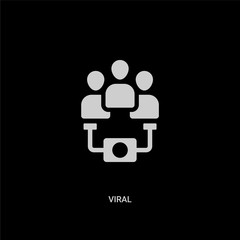 white viral vector icon on black background. modern flat viral from marketing concept vector sign symbol can be use for web, mobile and logo.