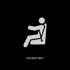 white car seat belt vector icon on black background. modern flat car seat belt from mechanicons concept vector sign symbol can be use for web, mobile and logo.
