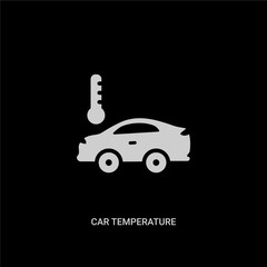 white car temperature vector icon on black background. modern flat car temperature from mechanicons concept vector sign symbol can be use for web, mobile and logo.