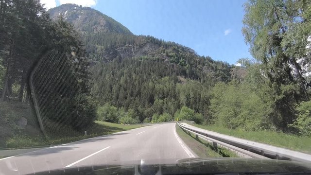 Driving on Mountain Roads in Tirol, Austria