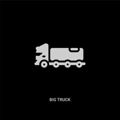 white big truck vector icon on black background. modern flat big truck from mechanicons concept vector sign symbol can be use for web, mobile and logo.
