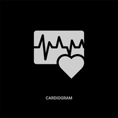 white cardiogram vector icon on black background. modern flat cardiogram from medical concept vector sign symbol can be use for web, mobile and logo.