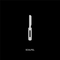 white scalpel vector icon on black background. modern flat scalpel from medical concept vector sign symbol can be use for web, mobile and logo.