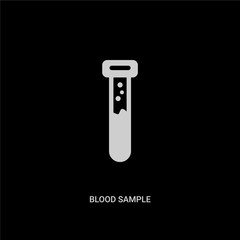 white blood sample vector icon on black background. modern flat blood sample from medical concept vector sign symbol can be use for web, mobile and logo.