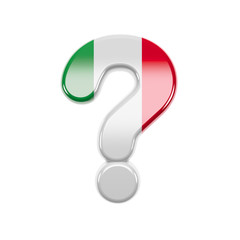 Italian interrogation point - 3d Italy flag symbol - Suitable for Italy, Europe or Rome related subjects
