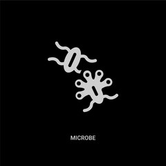 white microbe vector icon on black background. modern flat microbe from medical concept vector sign symbol can be use for web, mobile and logo.
