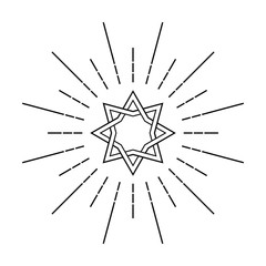 Obraz premium Celtic star and starburst isolated on white background, design a logo, vector illustration