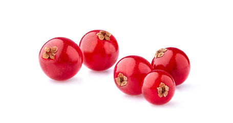 Red currant berries on White Background