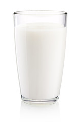 Glass of milk isolated on white background