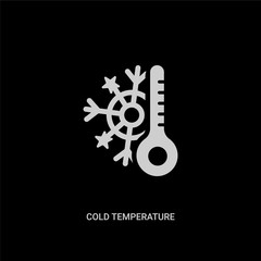 white cold temperature vector icon on black background. modern flat cold temperature from meteorology concept vector sign symbol can be use for web, mobile and logo.