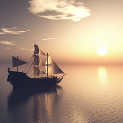 Fototapeta na wymiar Pirate ship