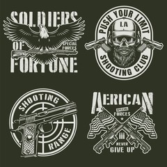Fototapeta premium Vintage military emblems set