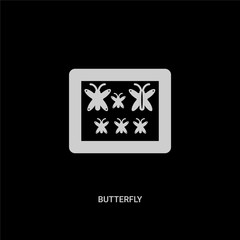 white butterfly vector icon on black background. modern flat butterfly from museum concept vector sign symbol can be use for web, mobile and logo.