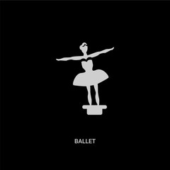 white ballet vector icon on black background. modern flat ballet from museum concept vector sign symbol can be use for web, mobile and logo. © Meth Mehr