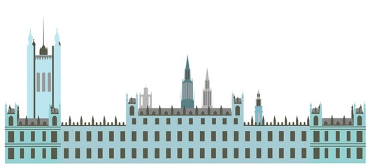The Palace of Westminster in London icon, isolated on white,flat design.For websites and mobile applications. The Image Is Vector.