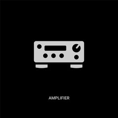 white amplifier vector icon on black background. modern flat amplifier from music and media concept vector sign symbol can be use for web, mobile and logo.
