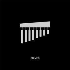 white chimes vector icon on black background. modern flat chimes from music and media concept vector sign symbol can be use for web, mobile and logo.