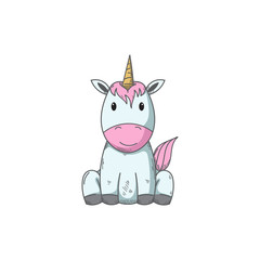 cute unicorn vector hand draw illustration