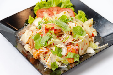 Spicy Glass Noodle Salad (Yum Woon Sen) - Thai food