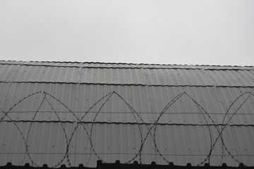 black and white barbed wire