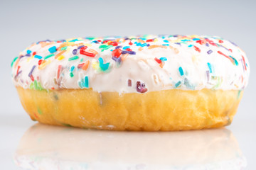 white donut on white background