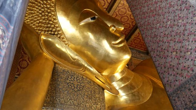 Temple of Reclining Buddha (Wat Pho), Bangkok.  It is one of the most famous travel destinations in Thailand.
