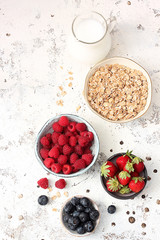 Bowl of oatmeal and fresh berries