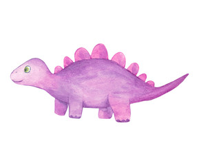 Cute watercolor dinosaur. Watercolor childish set