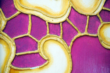 abstract drawing on a wooden surface