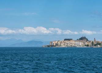View across water in port of Kerkyra on Corfu