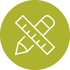 Pencil Ruler Design Tools Outline Icon