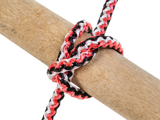 another side of single bitt knot tied on rope