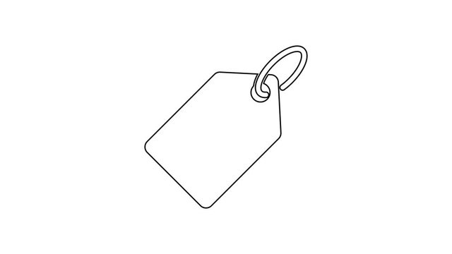 Black Blank label template price tag line icon on white background. Empty shopping discount sticker. Template discount banner. 4K Video motion graphic animation