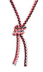 offset water knot tied on synthetic rope cut out